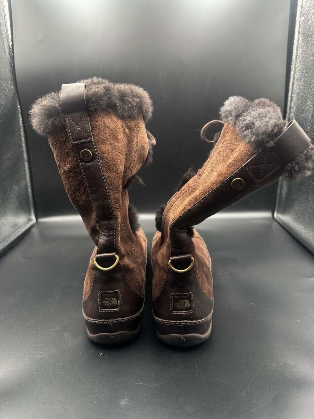 The North Face Women's Brown Suede Fur-Lined Lace-Up Winter Boots Size 10 - Picture 3 of 7